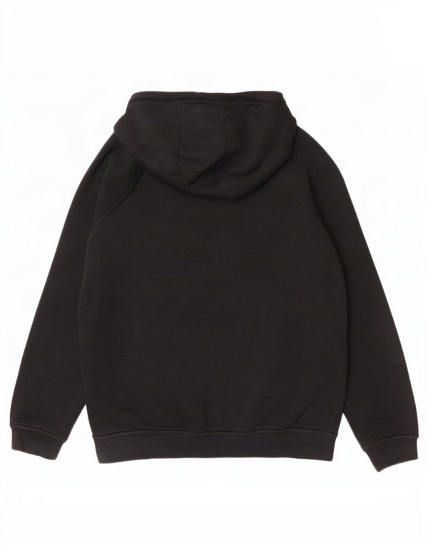 Nike Womens Graphic Hoodie Jumper UK 14 Medium Black Cotton