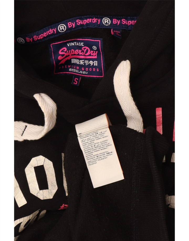 Superdry Mens Hornets Graphic Hoodie Jumper UK 10 Small Black Cotton
