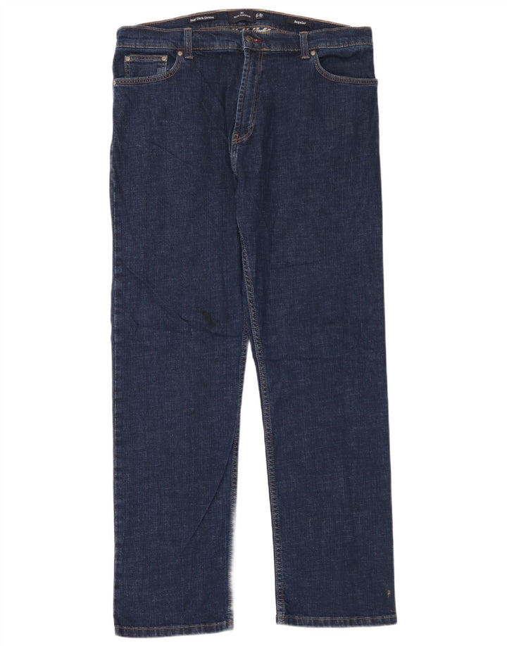 Marks & Spencer Mens Regular Fit Straight Jeans W38 L33 Blue Cotton
