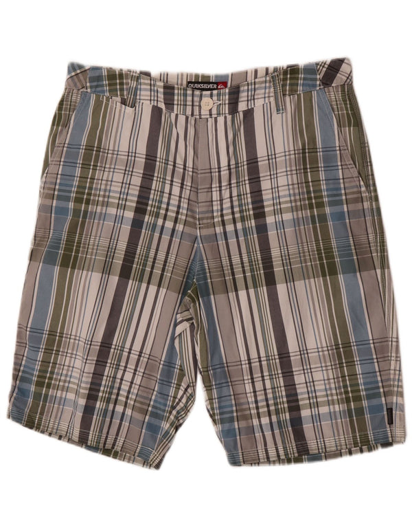 Quiksilver Mens Chino Shorts W34 Large Multicoloured Check Cotton
