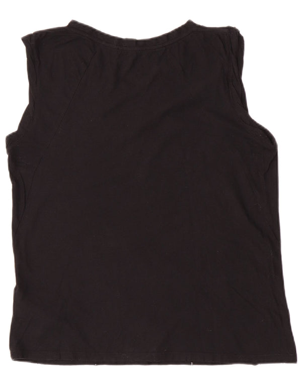 Liu Jo Womens Graphic Vest Top UK 10 Small Black Cotton