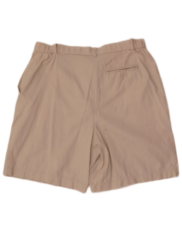 Marks & Spencer Womens High Waist Chino Shorts UK 16 Large W30 Beige Cotton