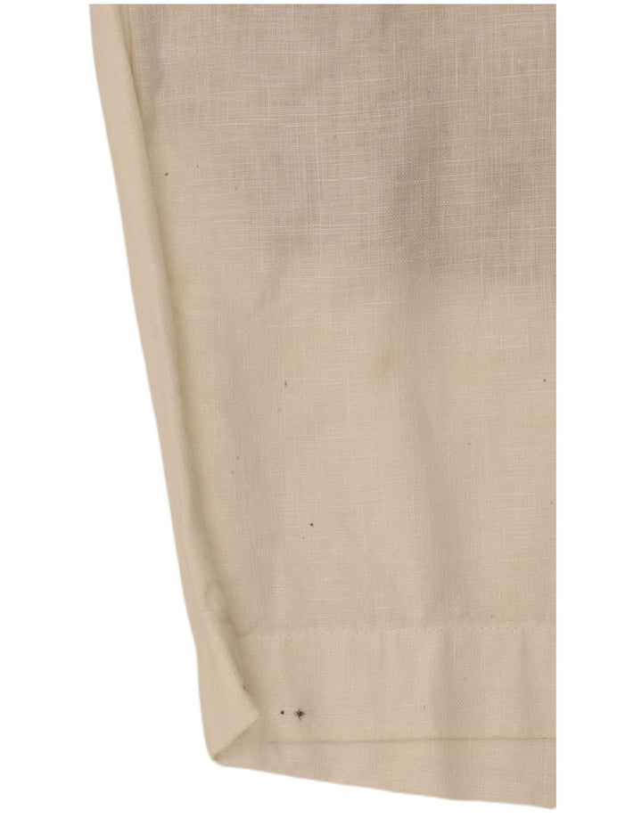 Zara Womens Chino Shorts Small W30  White Linen