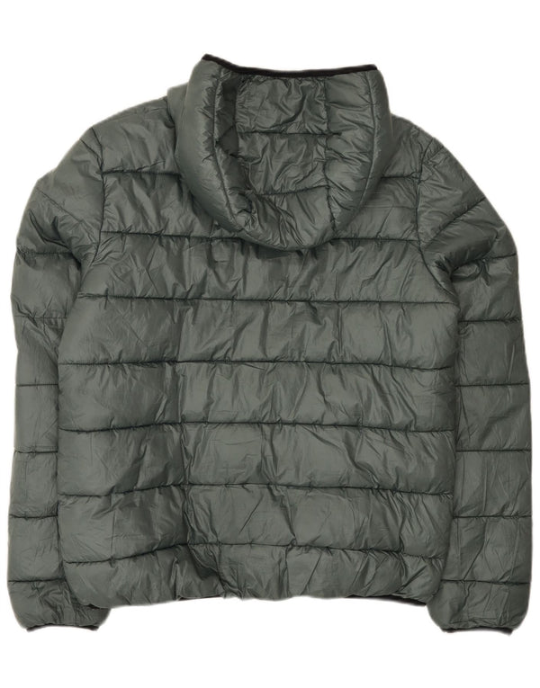 Champion Womens Hooded Padded Jacket UK 20 2XL Green Polyester