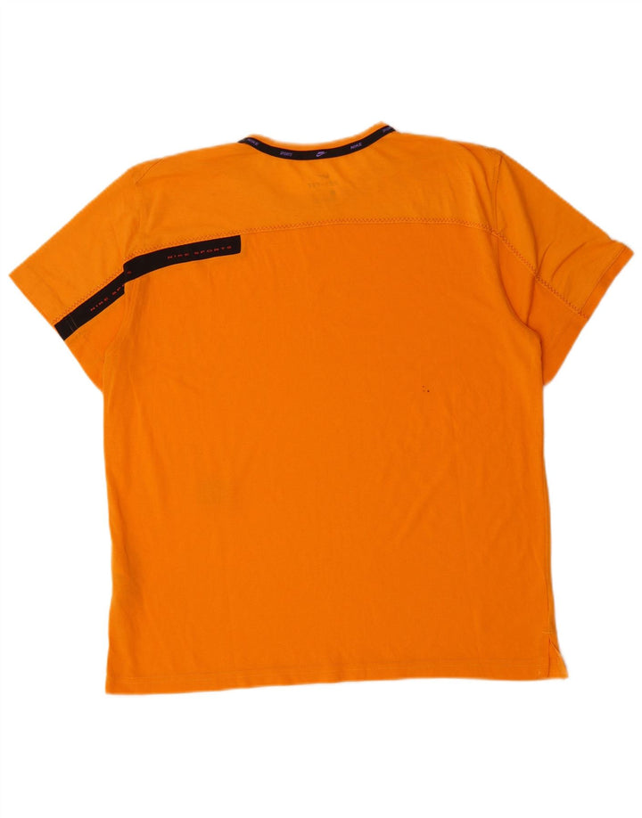 NIKE Mens Dri Fit T-Shirt Top Medium Orange Cotton