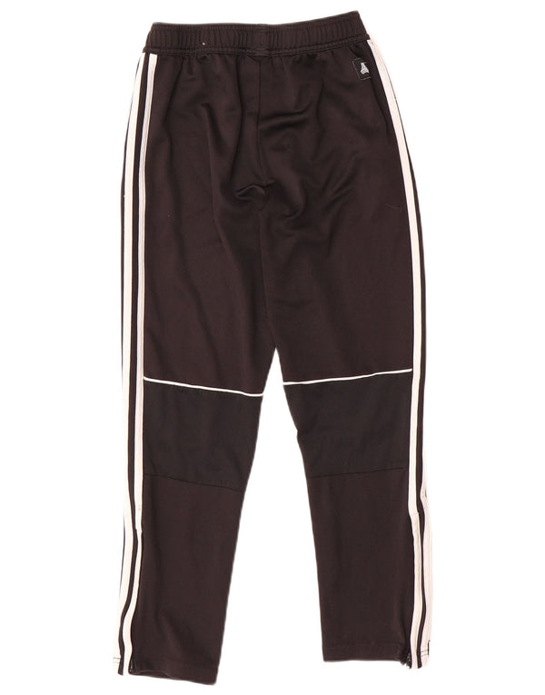 ADIDAS Boys Tracksuit Trousers 11-12 Years Black Polyester