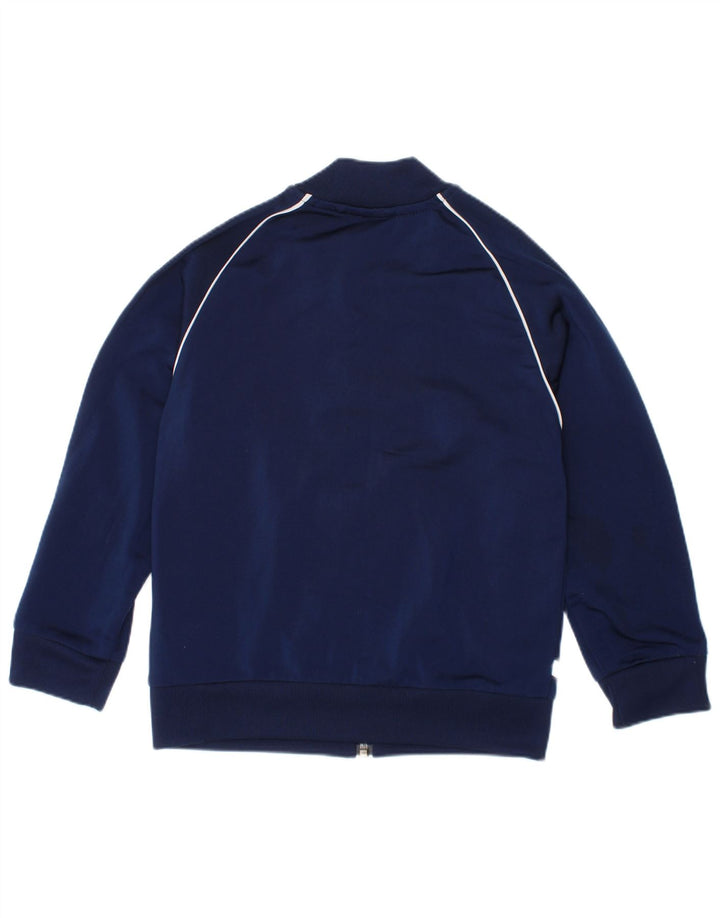 Adidas Boys Tracksuit Top Jacket 4-5 Years Navy Blue Polyester