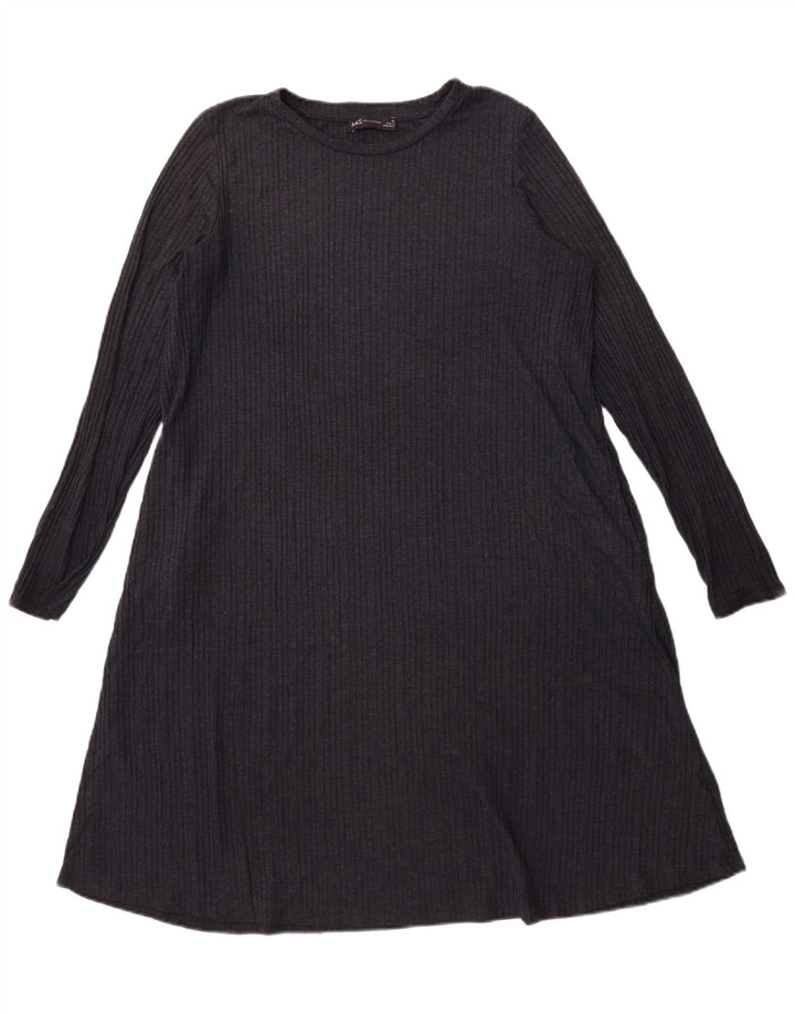 Marks & Spencer Womens A-Line Dress UK 16 Large Navy Blue Polyester