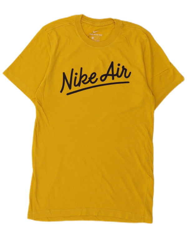 NIKE Mens Graphic T-Shirt Top XS Yellow Cotton