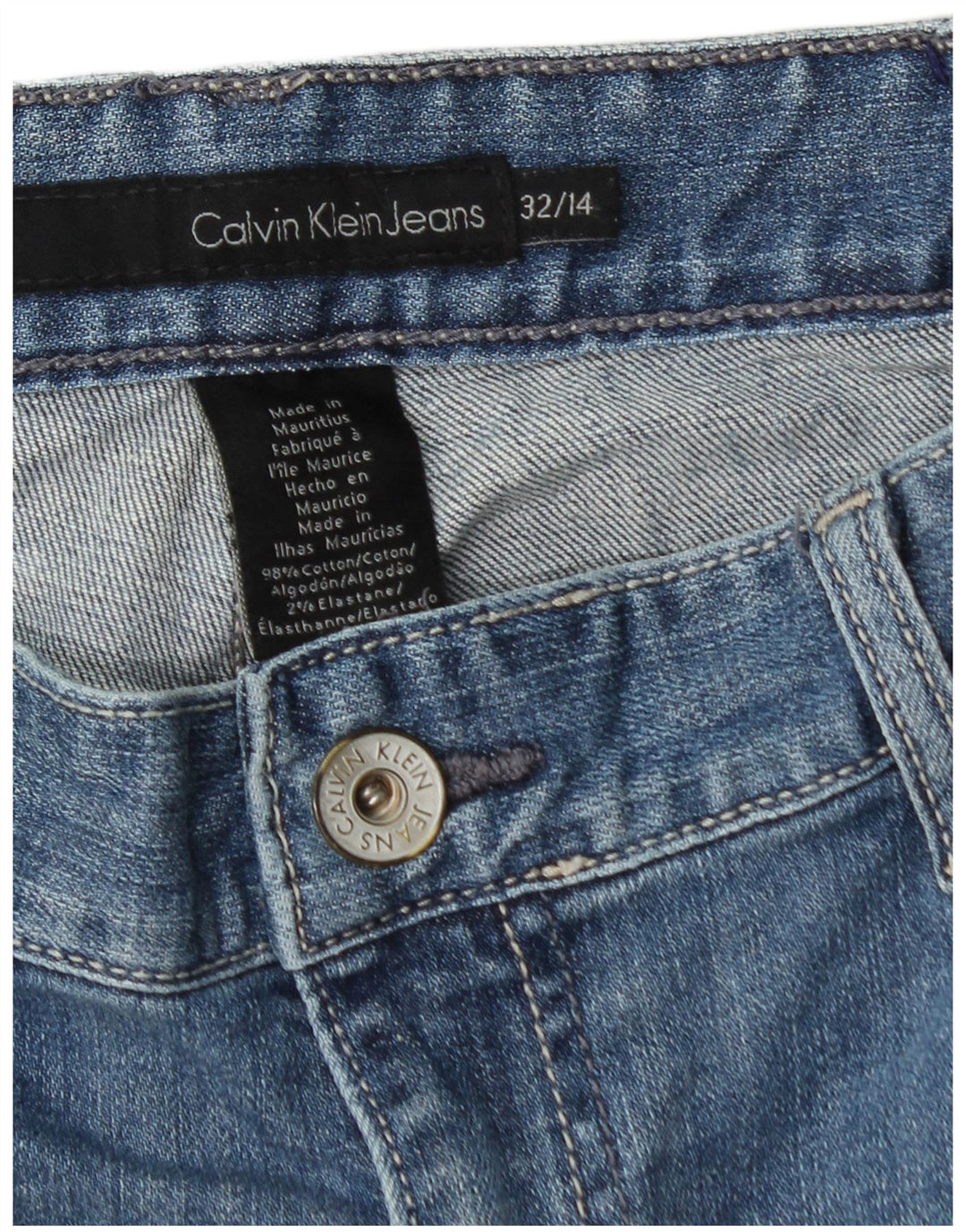 CALVIN KLEIN Womens High Waist Cropped Jeans US 14 Large W32 L26 Blue