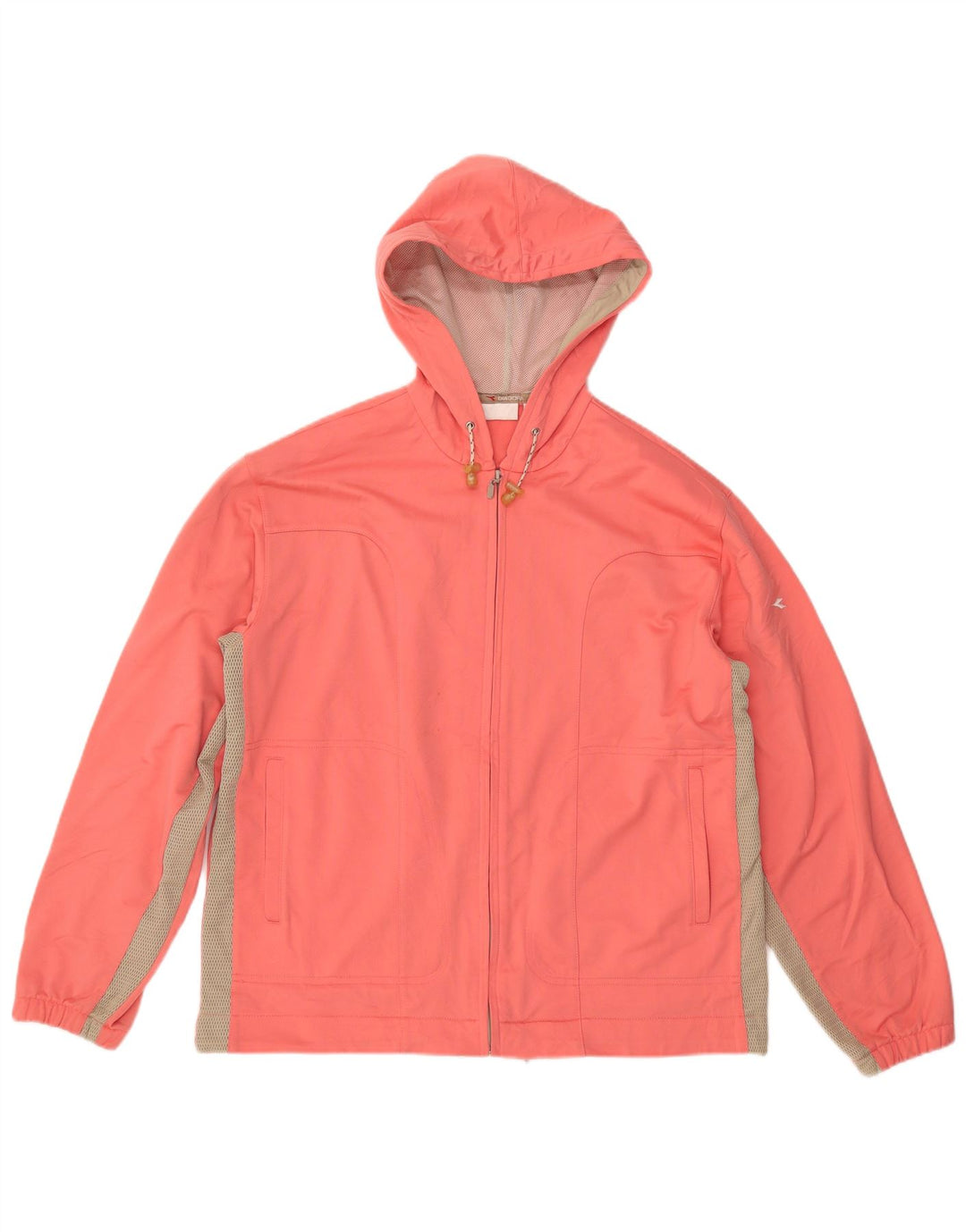 DIADORA Womens Hooded Tracksuit Top Jacket UK 16 Large Pink Colourblock