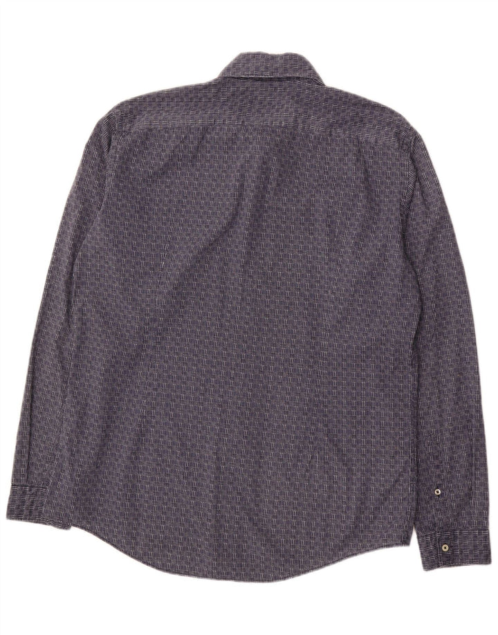 LIU JO Womens Shirt XL Navy Blue Check Cotton Classic