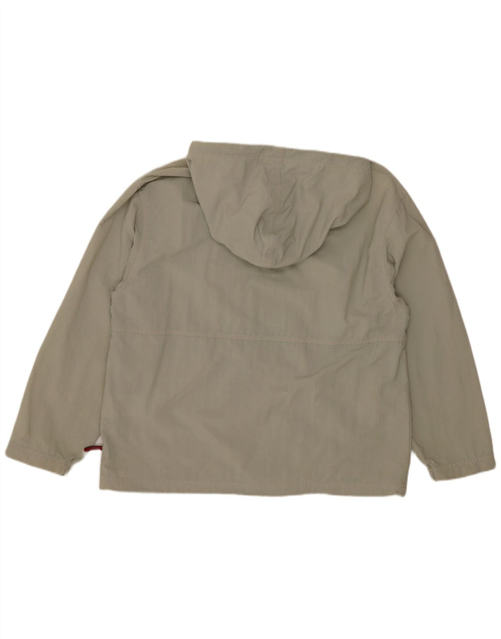 Reebok Womens Hooded Rain Jacket UK 12 Medium Beige Nylon