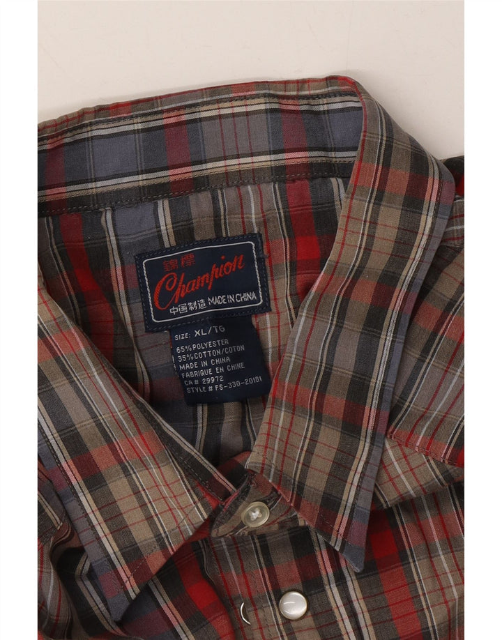 CHAMPION Mens Shirt XL Multicoloured Check Polyester Vintage Champion and Second-Hand Champion from Messina Hembry 