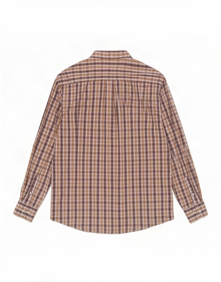 Farah Mens Shirt Large Brown Check