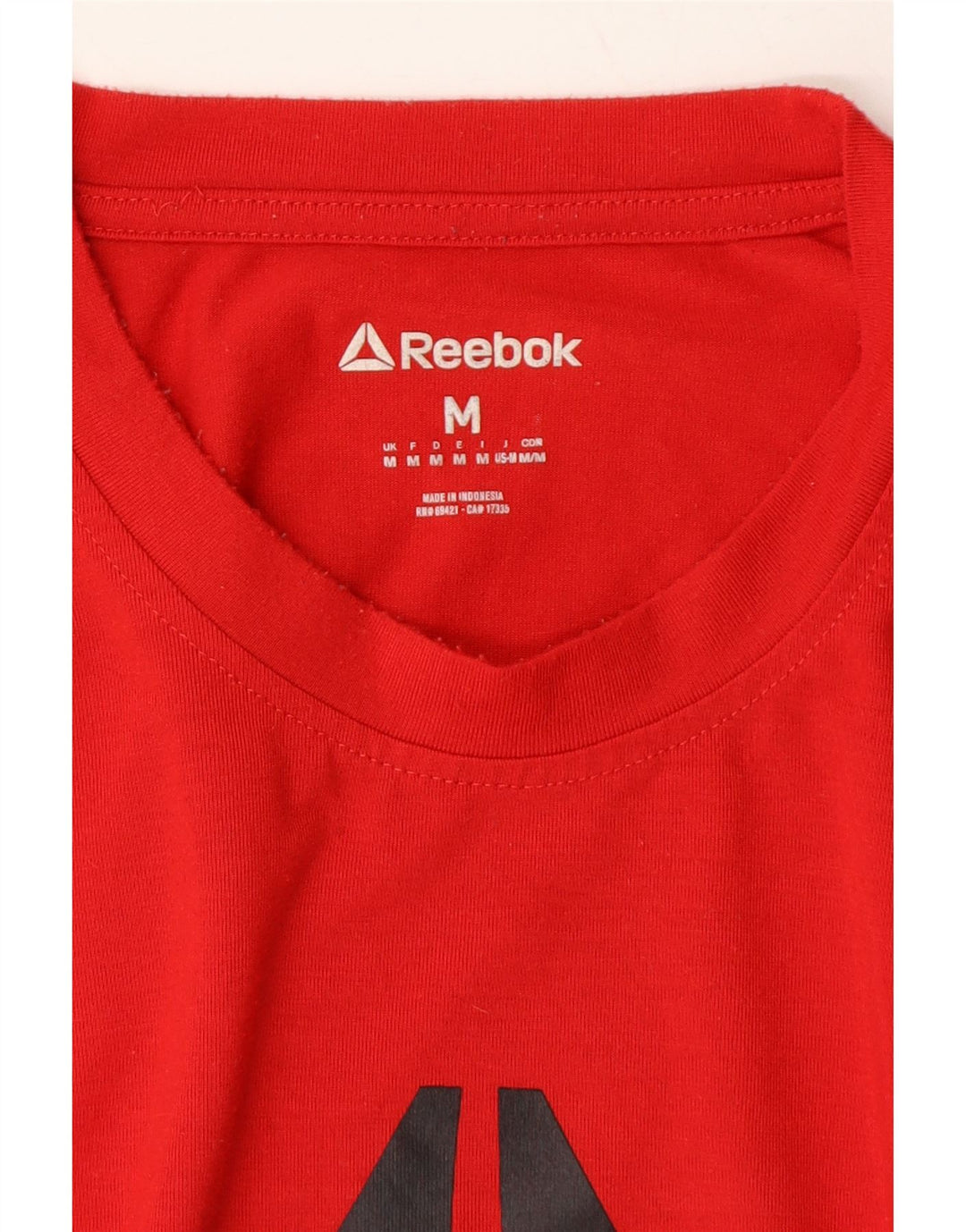 REEBOK Mens Graphic T-Shirt Top Medium Red Polyester Vintage Reebok and Second-Hand Reebok from Messina Hembry 
