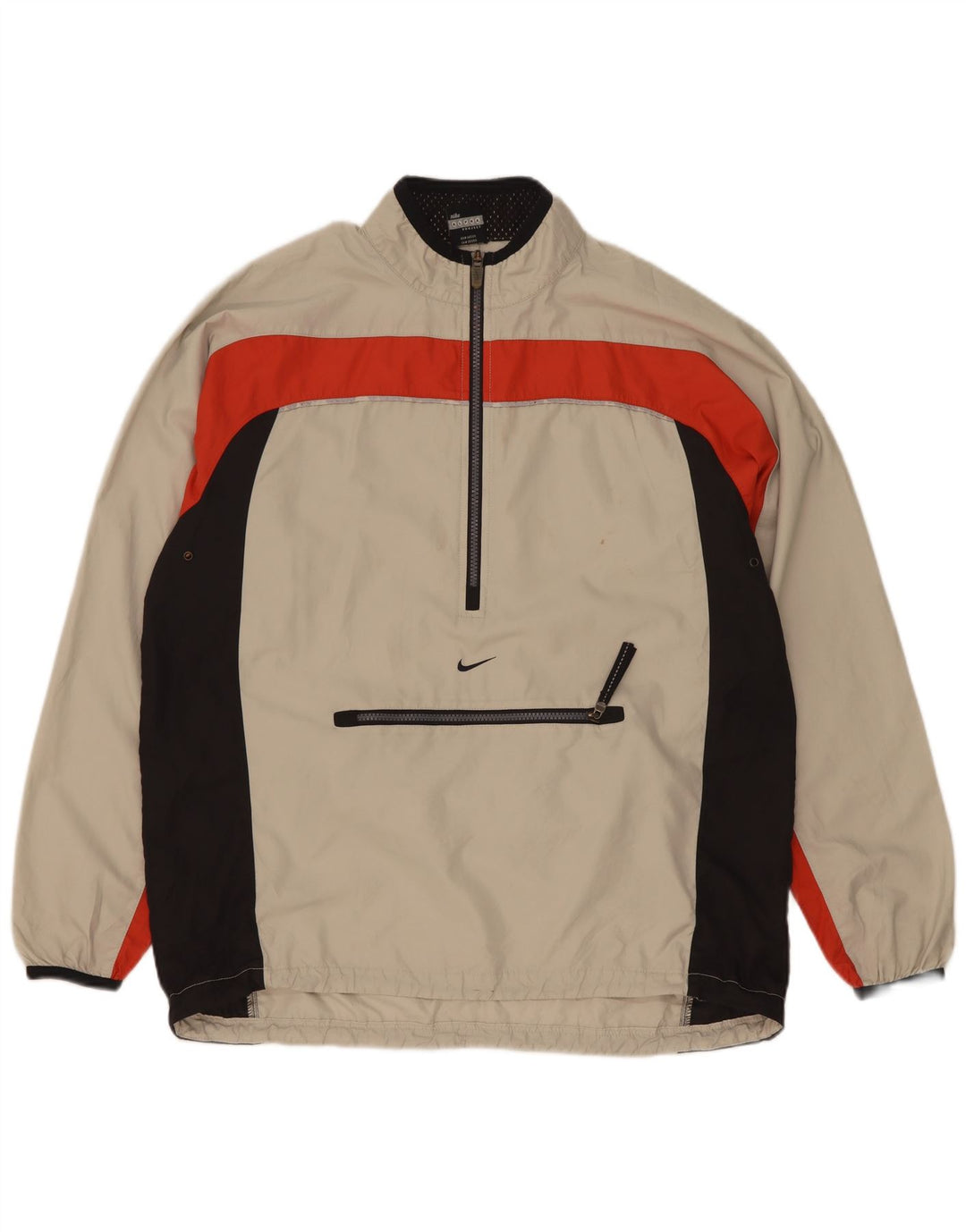 Nike Womens Pullover Tracksuit Top US 12/14 Large Beige Colourblock