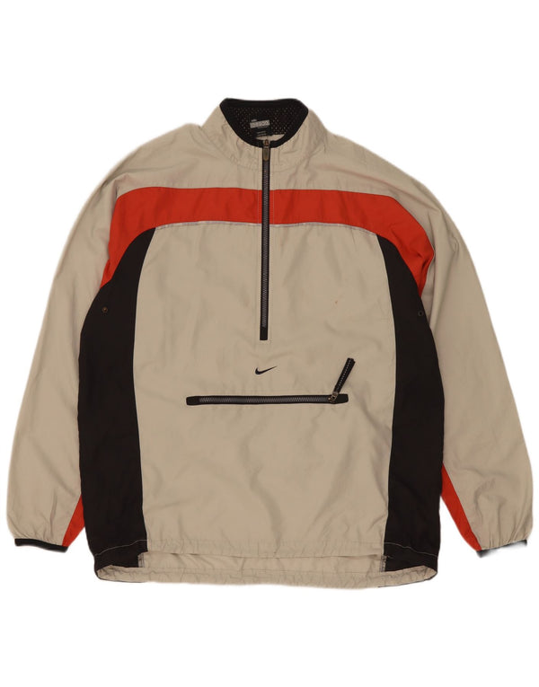 Nike Womens Pullover Tracksuit Top US 12/14 Large Beige Colourblock
