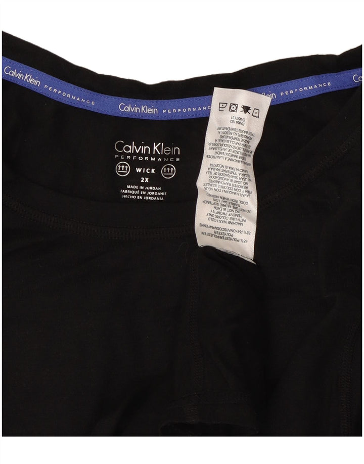 CALVIN KLEIN Womens T-Shirt Top UK 20 2XL Black Polyester