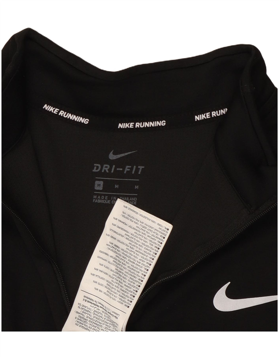 NIKE Womens Dri Fit Zip Neck Pullover Tracksuit Top UK 14 Medium Black