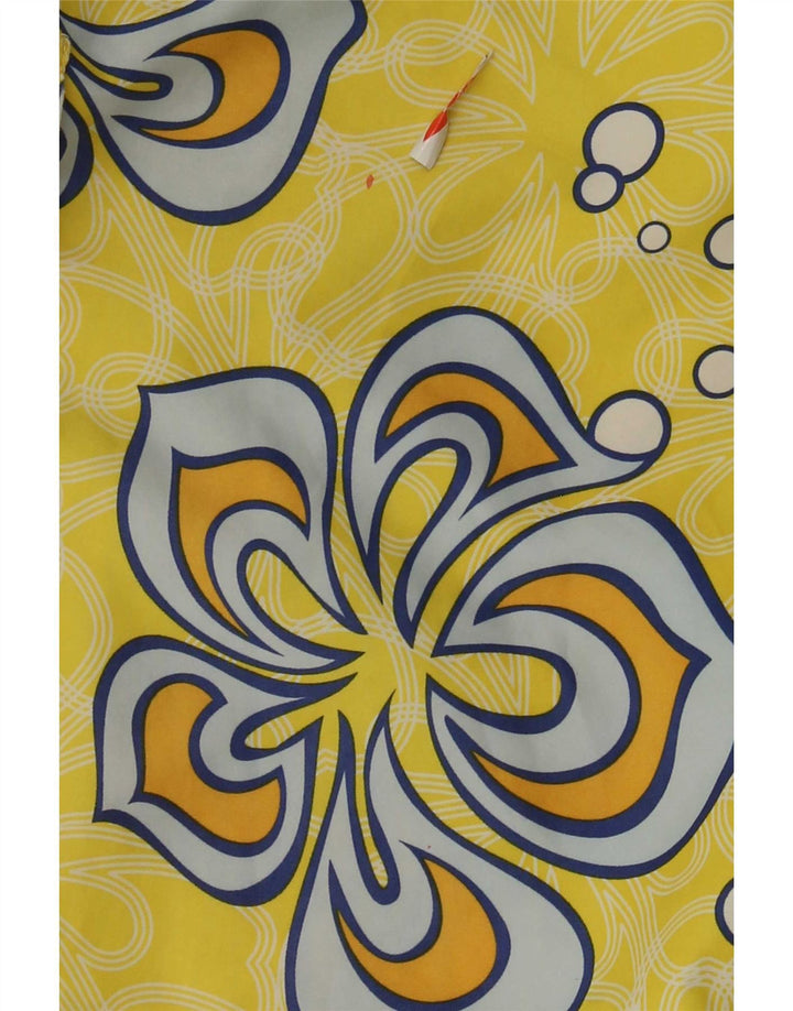 Sundek Mens Swimming Shorts Medium Yellow Floral Polyester