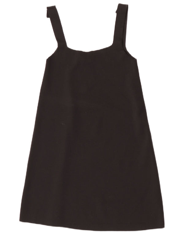 Zara Womens Pinafore Dress UK 12 Medium Black Polyester