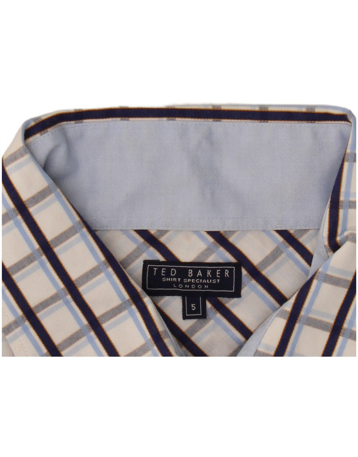 Ted Baker Mens Formal Shirt Size 5 XL Blue Check