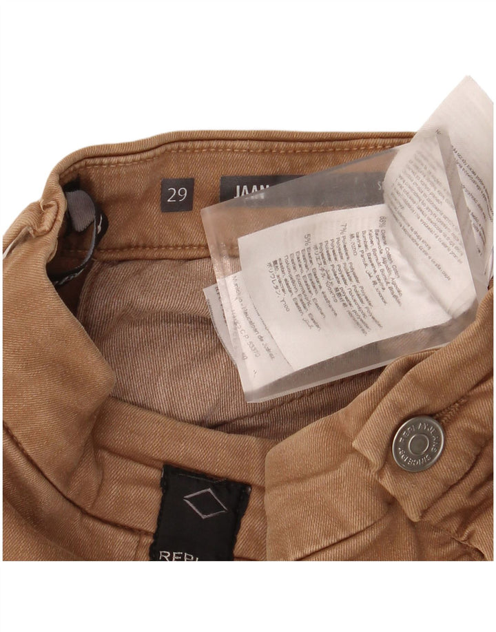 REPLAY Womens Jaan Skinny Cargo Trousers W29 L34 Brown Cotton