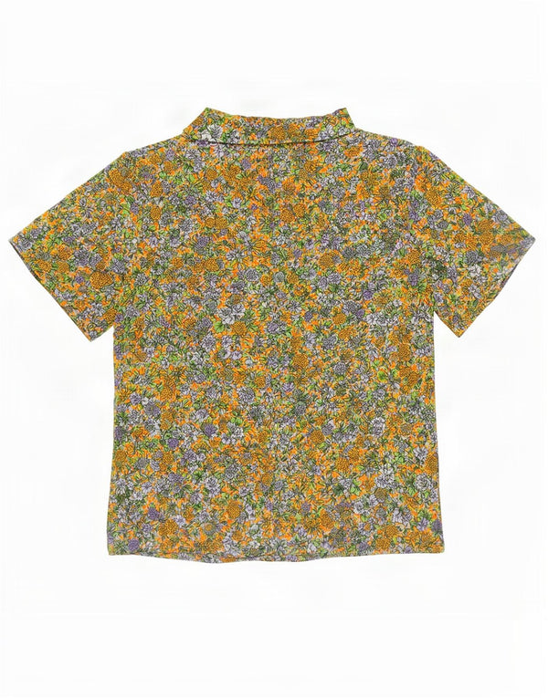 Magic Womens Short Sleeve Shirt Blouse US 3 Small Multicoloured Floral