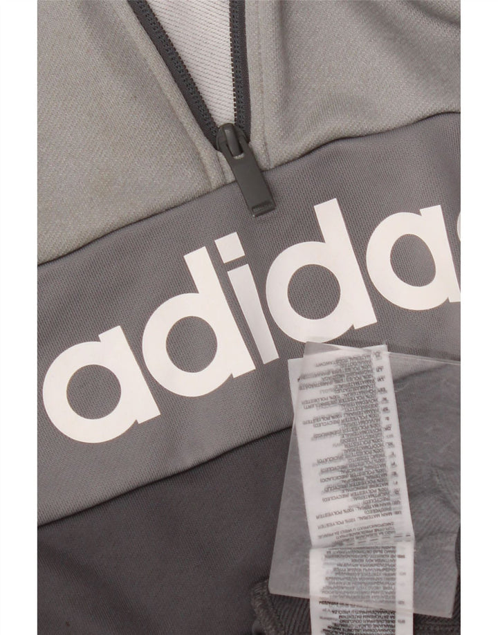 ADIDAS Boys Aeroready Graphic Sweatshirt Jumper 9-10 Years Grey
