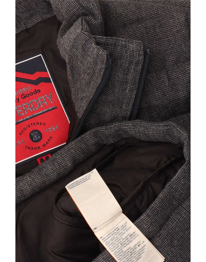 Superdry Mens Padded Jacket UK 38 Medium Grey Polyester