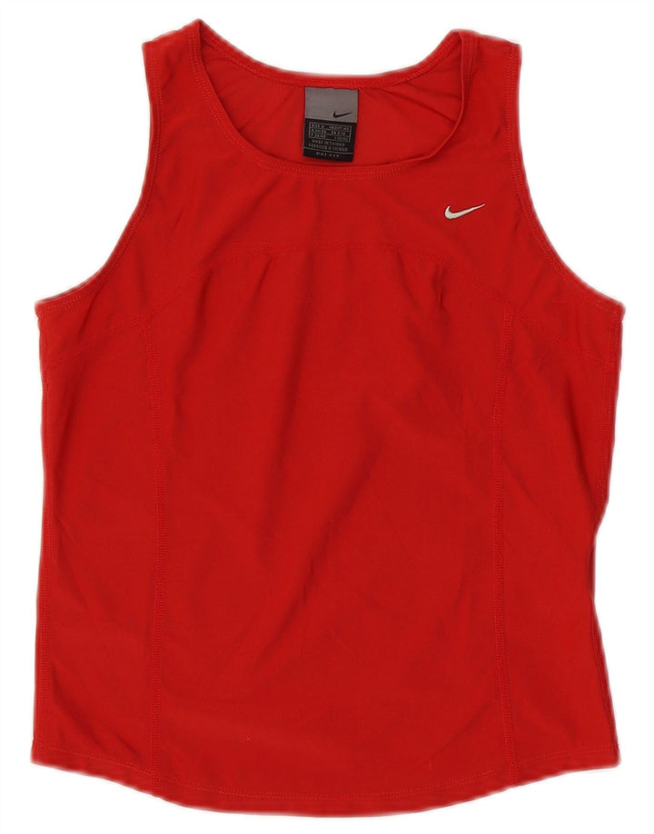 Nike Womens Crop Vest Top UK 8/10 Small Red Polyester