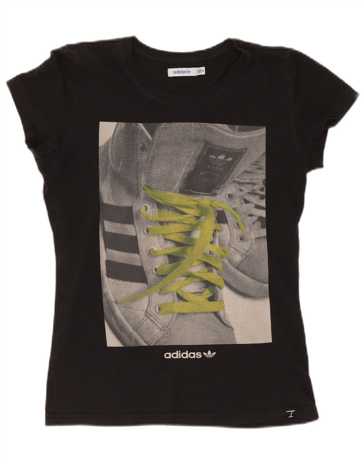 Adidas Womens Graphic T-Shirt Top EU 36 Small Black
