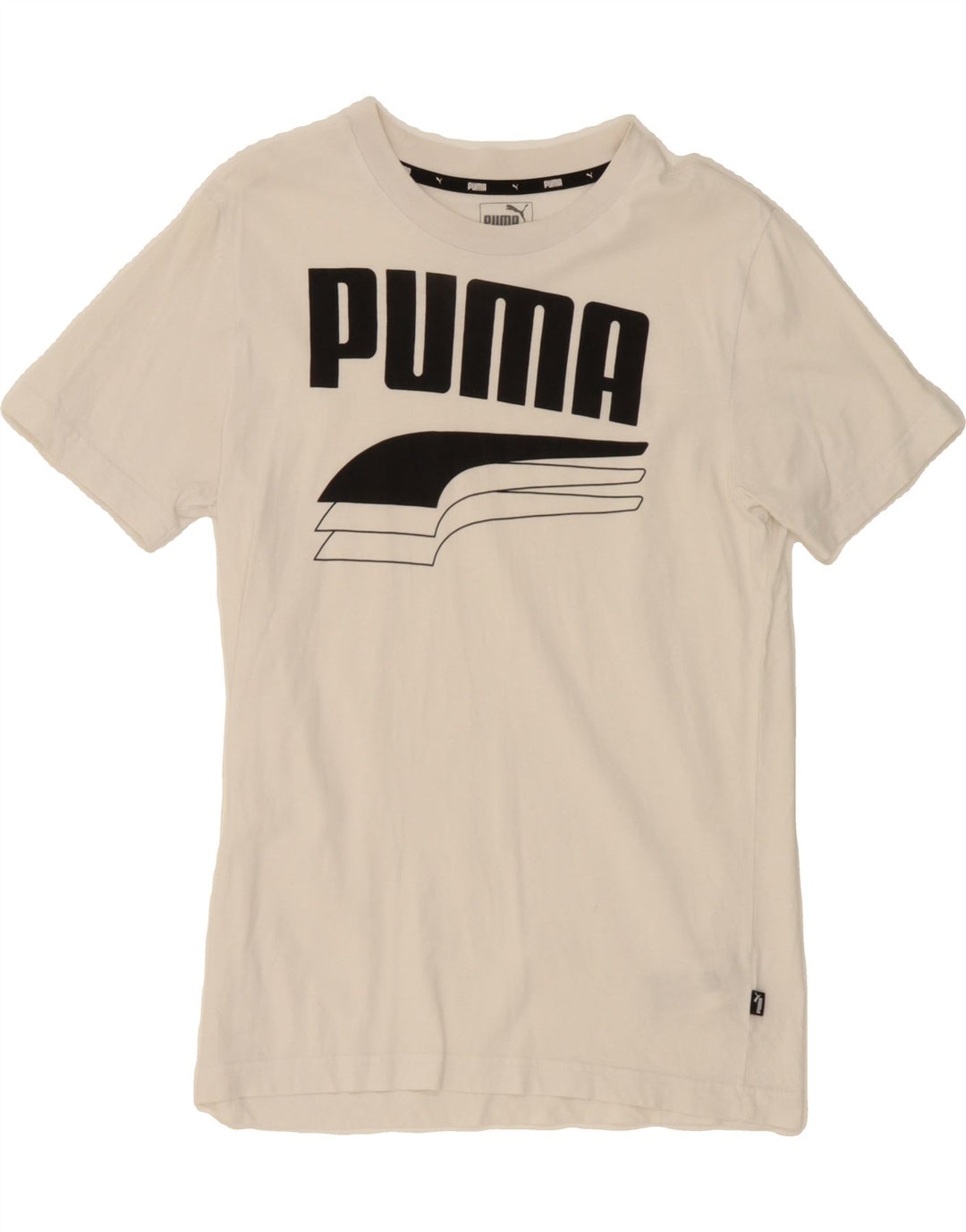 PUMA Mens Graphic T-Shirt Top Small White Cotton Vintage Puma and Second-Hand Puma from Messina Hembry 