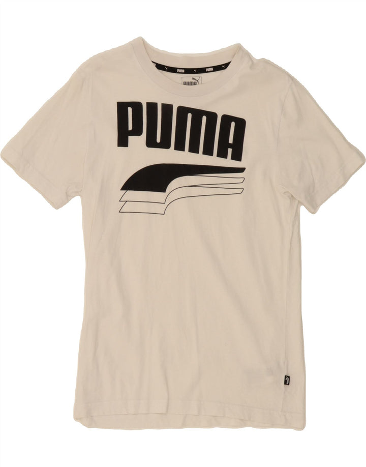 PUMA Mens Graphic T-Shirt Top Small White Cotton Vintage Puma and Second-Hand Puma from Messina Hembry 