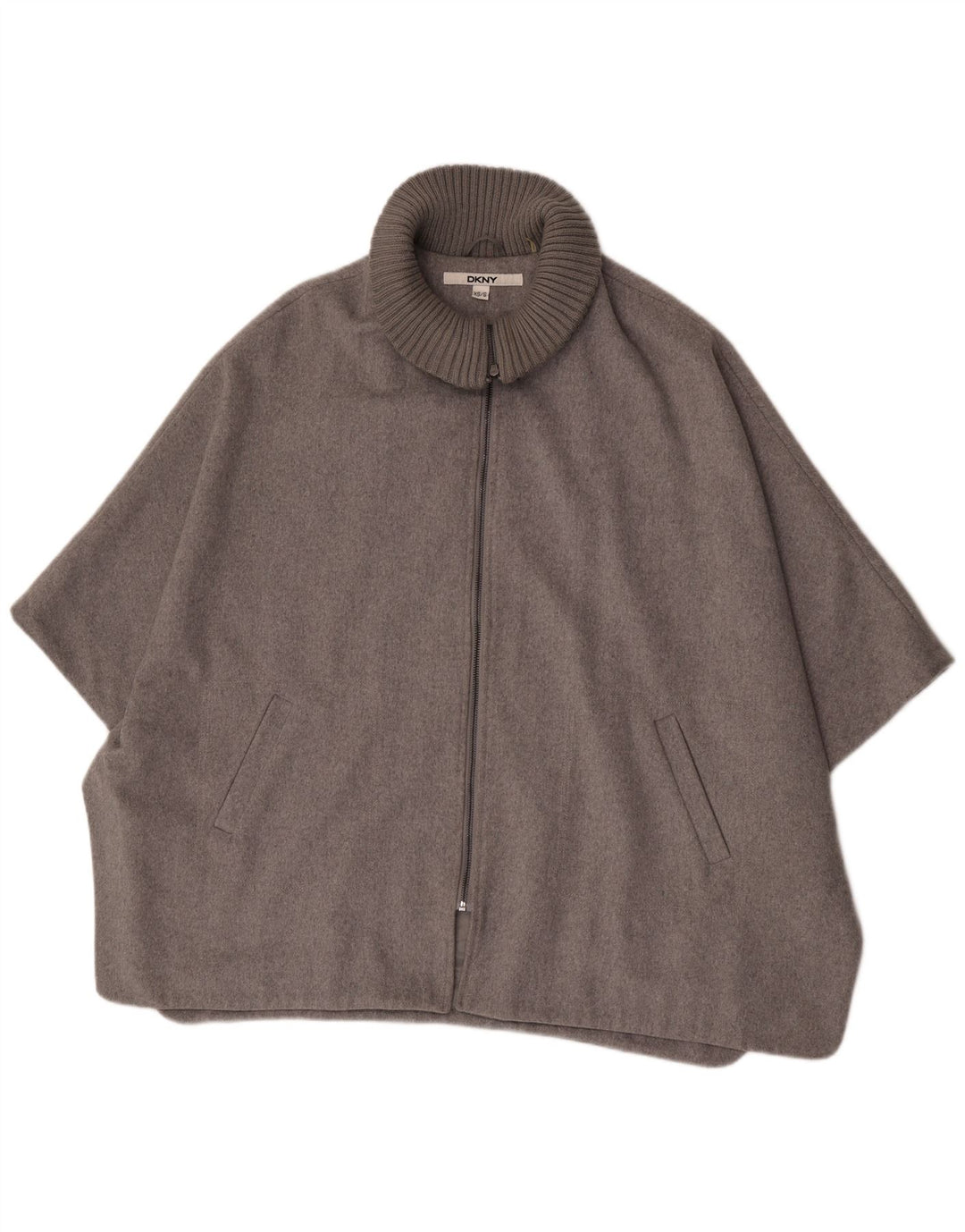 Dkny Womens Cape Coat UK 6 XS Grey Wool