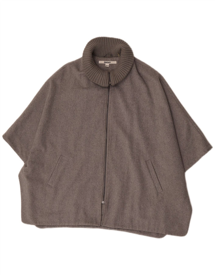 Dkny Womens Cape Coat UK 6 XS Grey Wool
