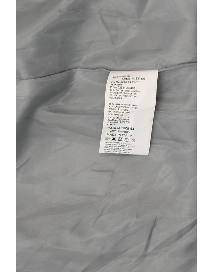 VINTAGE Womens Double Breasted Coat IT 44 Medium Grey Polyester Vintage Vintage and Second-Hand Vintage from Messina Hembry 