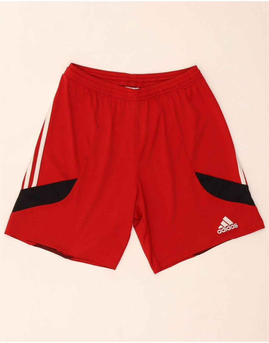 Adidas Mens Climalite Sport Shorts Small  Red Colourblock Polyester