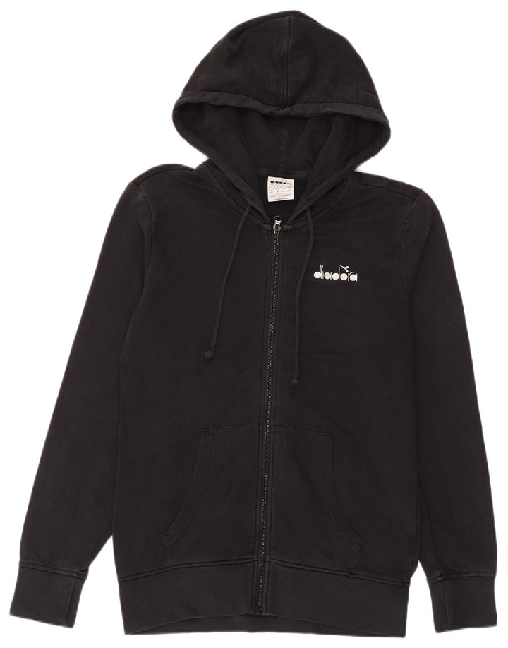 Diadora Mens Zip Hoodie Sweater Small Black