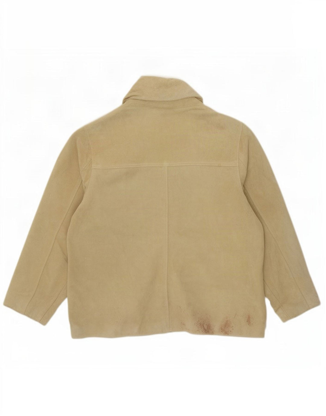 Rossodisera Womens Oversized Suede Jacket UK 14 Medium Beige Leather