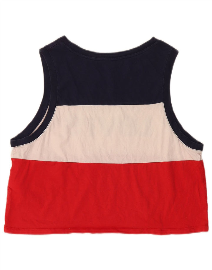 LEVI'S Womens Crop Graphic Vest Top UK 14 Large Multicoloured Colourblock