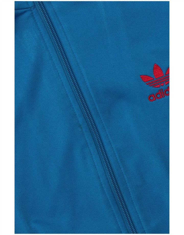 Adidas Womens Graphic Tracksuit Top Jacket EU 36 Small Blue Polyester