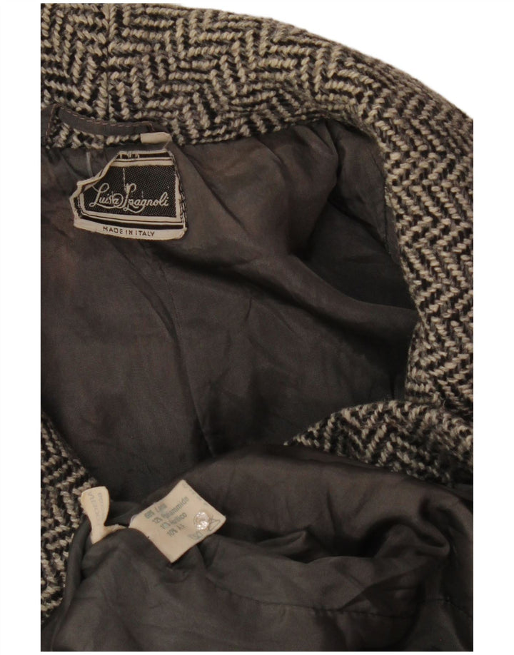 Luisa Spagnoli Womens Blazer Jacket UK 12 Medium Grey Herringbone