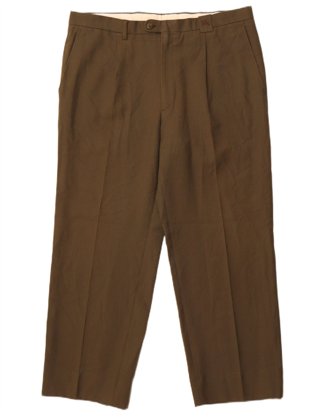 Burberrys Mens Straight Suit Trousers  W36 L27 Khaki Wool