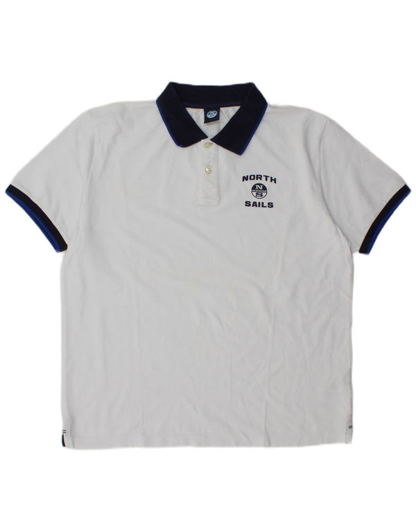 North Sails Mens Rugby Polo Shirt XL White Cotton