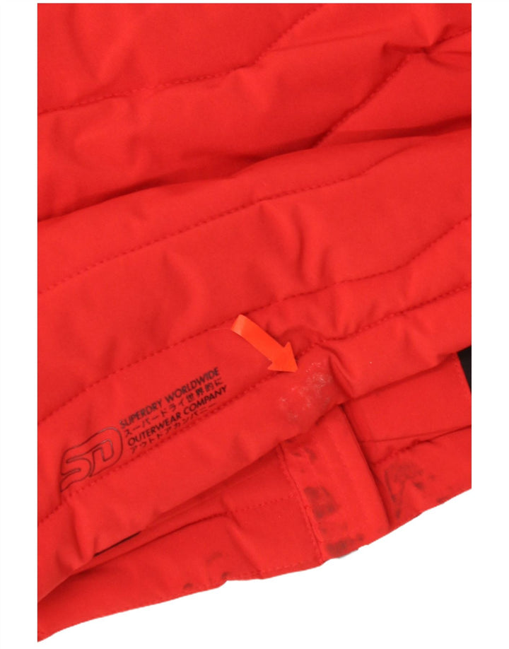 Superdry Womens Oversized Hooded Padded Jacket UK 10 Small  Red Polyester