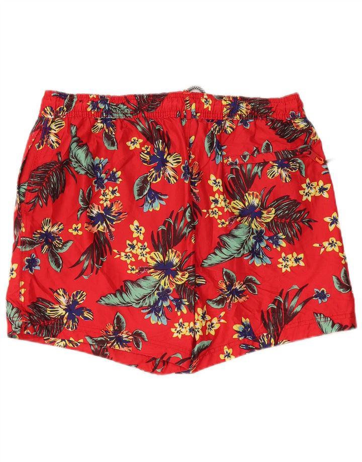 SUPERDRY Mens Swimming Shorts 2XL Red Floral Polyester