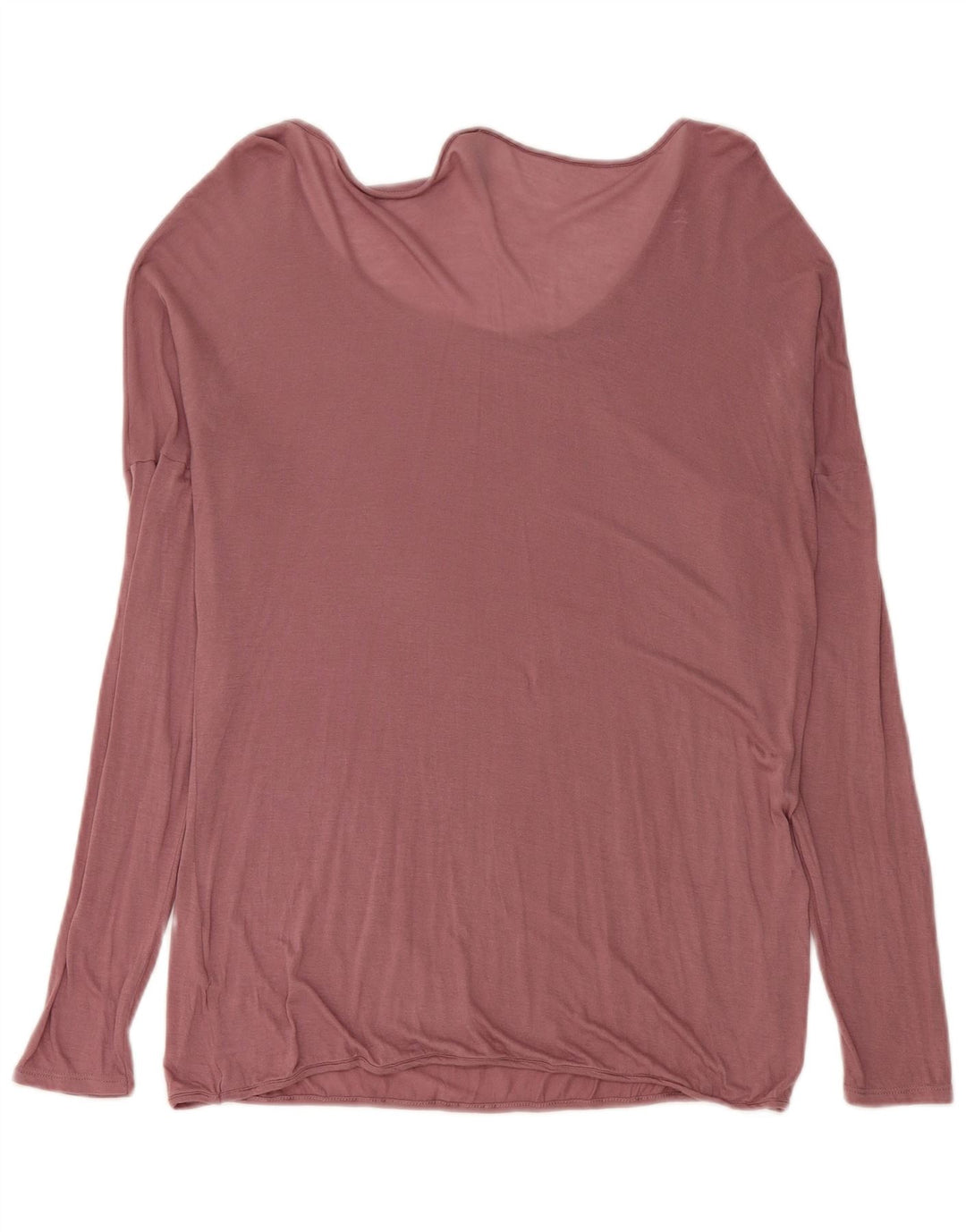 BENETTON Womens Oversized Top Long Sleeve UK 14 Medium Pink Modal