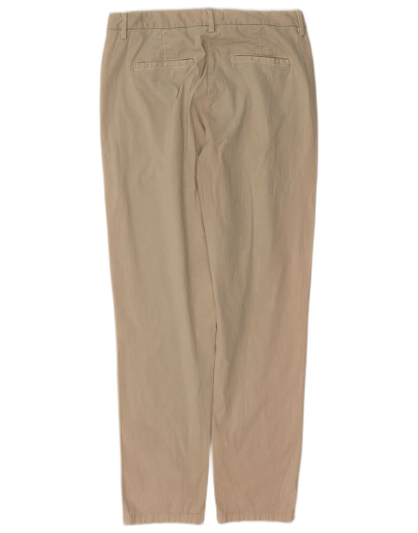 Marks & Spencer Womens Slim Chino Trousers UK 10 Small W27 L29 Beige Cotton
